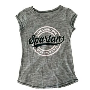 5th & Ocean Girls 10 Spartans Love Love Love Glitter Graphic T-Shirt Gray Kids‎
